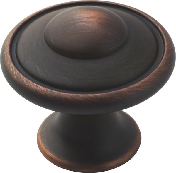 Amerock TEN53002ORB Cabinet Knob, 1-1/16 in Projection, Zinc, Oil-Rubbed Bronze