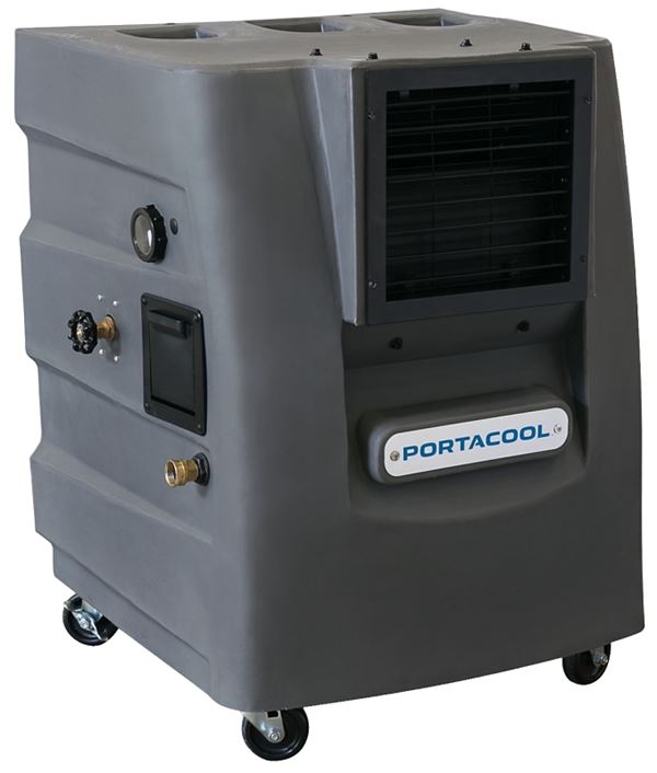 Portacool Cyclone PACCY120GA1 Portable Evaporative Cooler, 10 gal Tank, 2-Speed, 115 V, 2.5 A, Gray