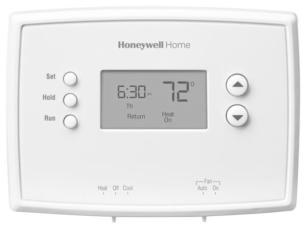 Honeywell RTH221 Series RTH221B1021 OG Programmable Thermostat, 24 V, 40 to 99 deg F Control, Digital Display, White