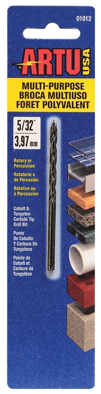 ARTU 01012 Jobber Drill Bit, 5/32 in Dia, 3-1/8 in OAL, Parabolic Flute, 5/32 in Dia Shank, Straight Shank