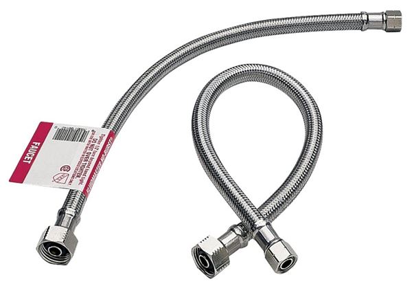 Fluidmaster 1F36 Water Supply Connector, 3/8 x 1/2 in, Compression x FIP, Polymer/Stainless Steel