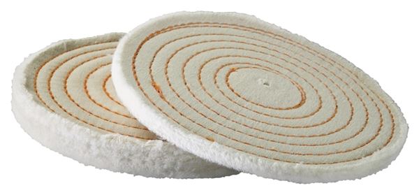 Dico 527-40-4 Buffing Wheel, 4 in Dia, 1/2 in Thick, Spiral Sewn Cotton