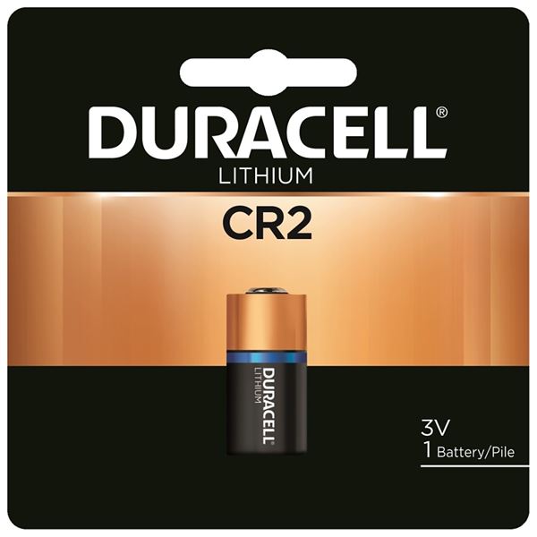 Duracell DLCR2BPK Battery, 3 V Battery, 800 mAh, CR2 Battery, Lithium, Manganese Dioxide