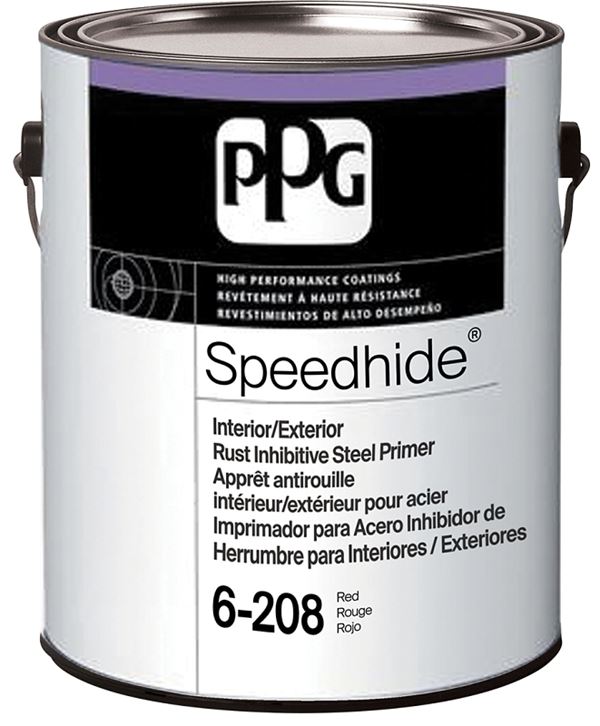 PPG SPEEDHIDE 6-208-01 Primer, Flat, Red, 1 gal, Pack of 4