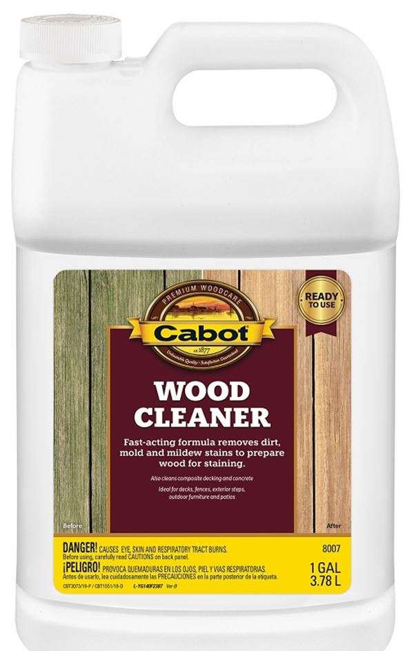 Cabot Problem-Solver 140.0008007.007 Wood Cleaner, 1.33 gal Can, Liquid, Brown, Pack of 4